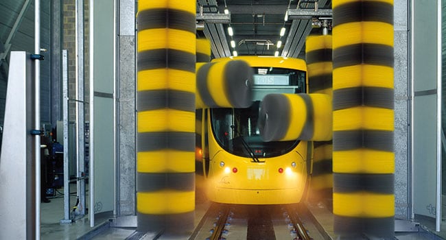installation de lavage spéciale et flexible pour trains & ; tram